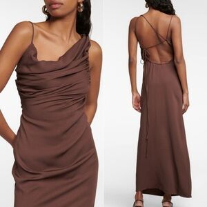 Christopher Esber Cowl Drape Dress Chocolate